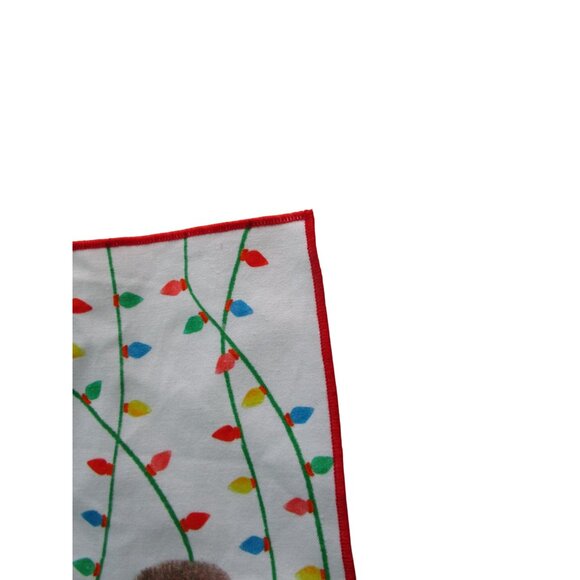 Anthropologie Christmas Cat Wrapped In Lights Dishtowel Cotton NWT - Picture 9 of 13